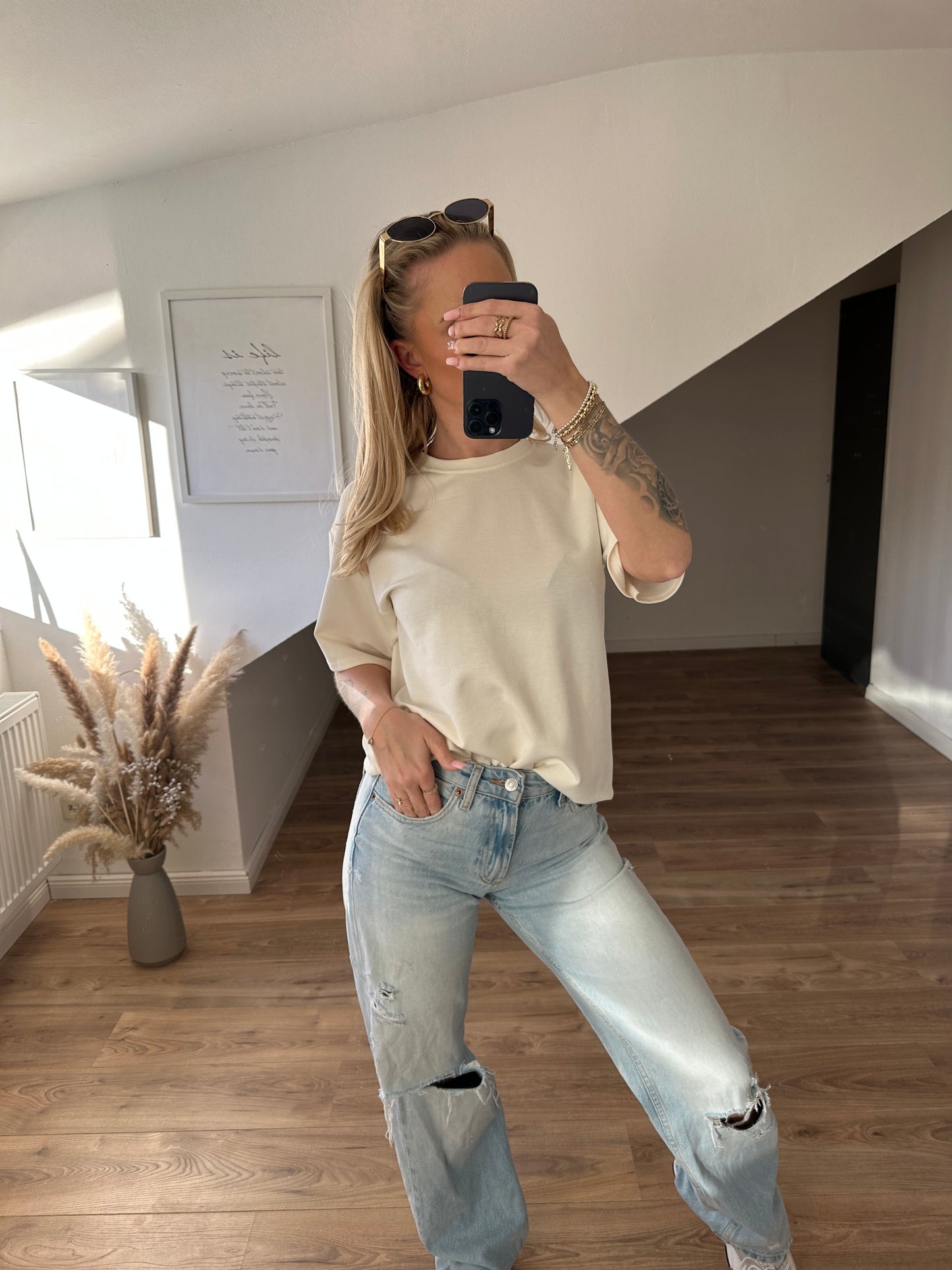 Basic T-Shirt"Cassy" Creme