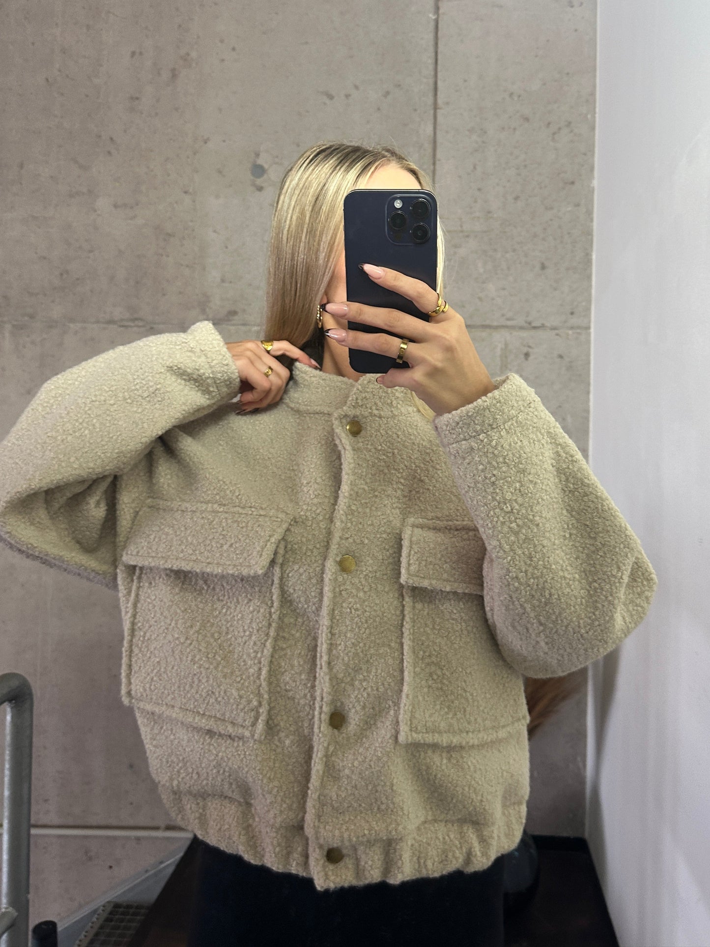 Teddy Jacke Beige