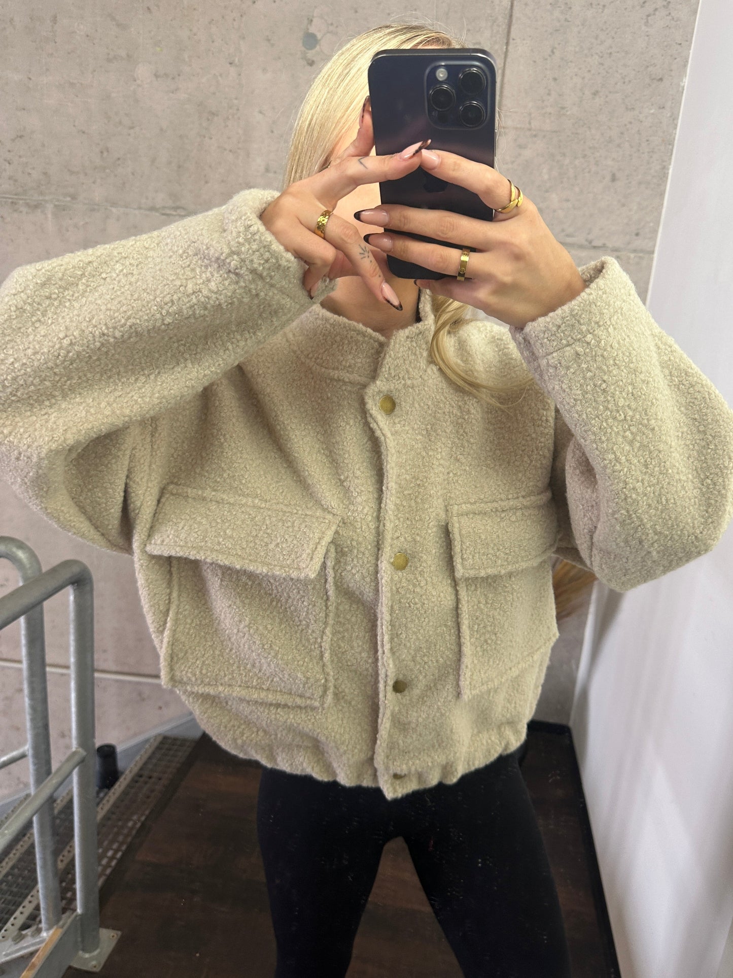Teddy Jacke Beige