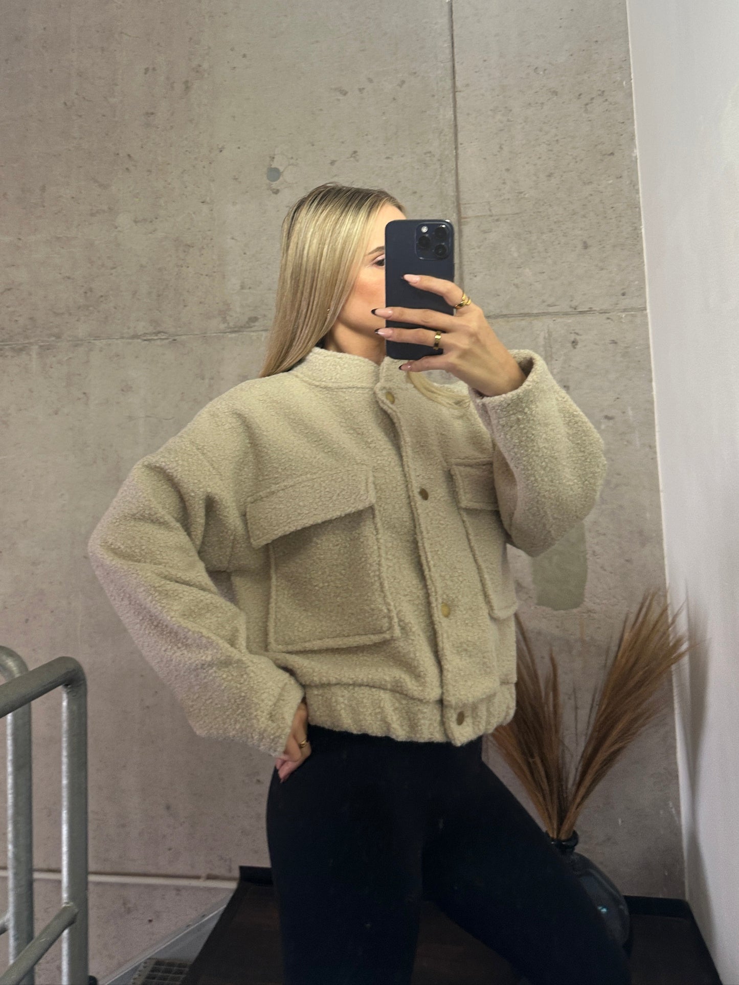 Teddy Jacke Beige