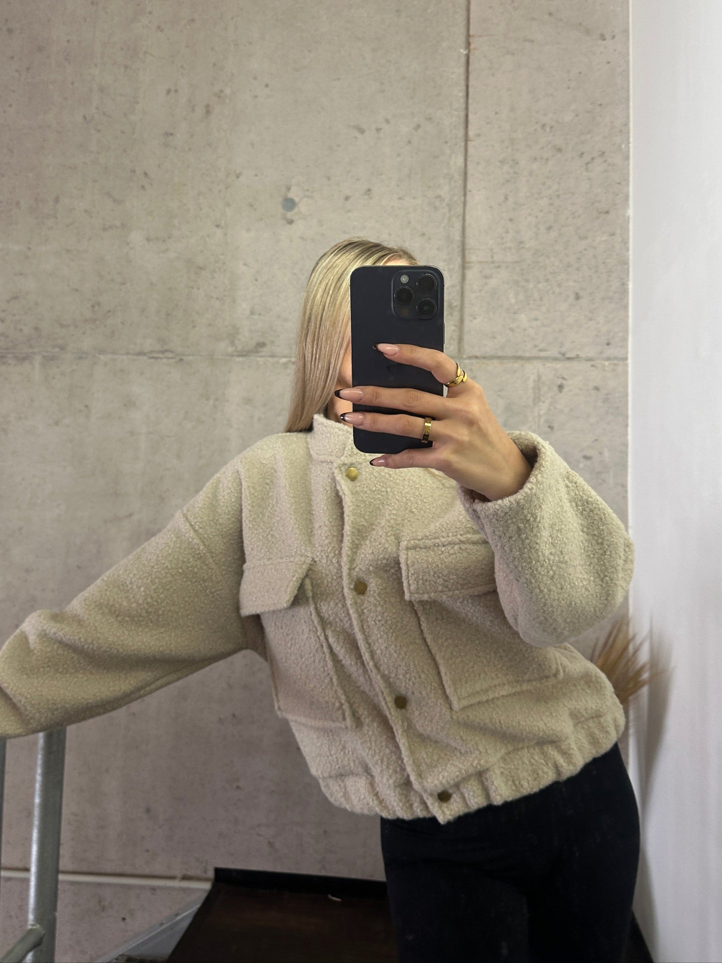 Teddy Jacke Beige