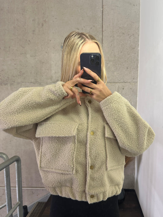 Teddy Jacke Beige
