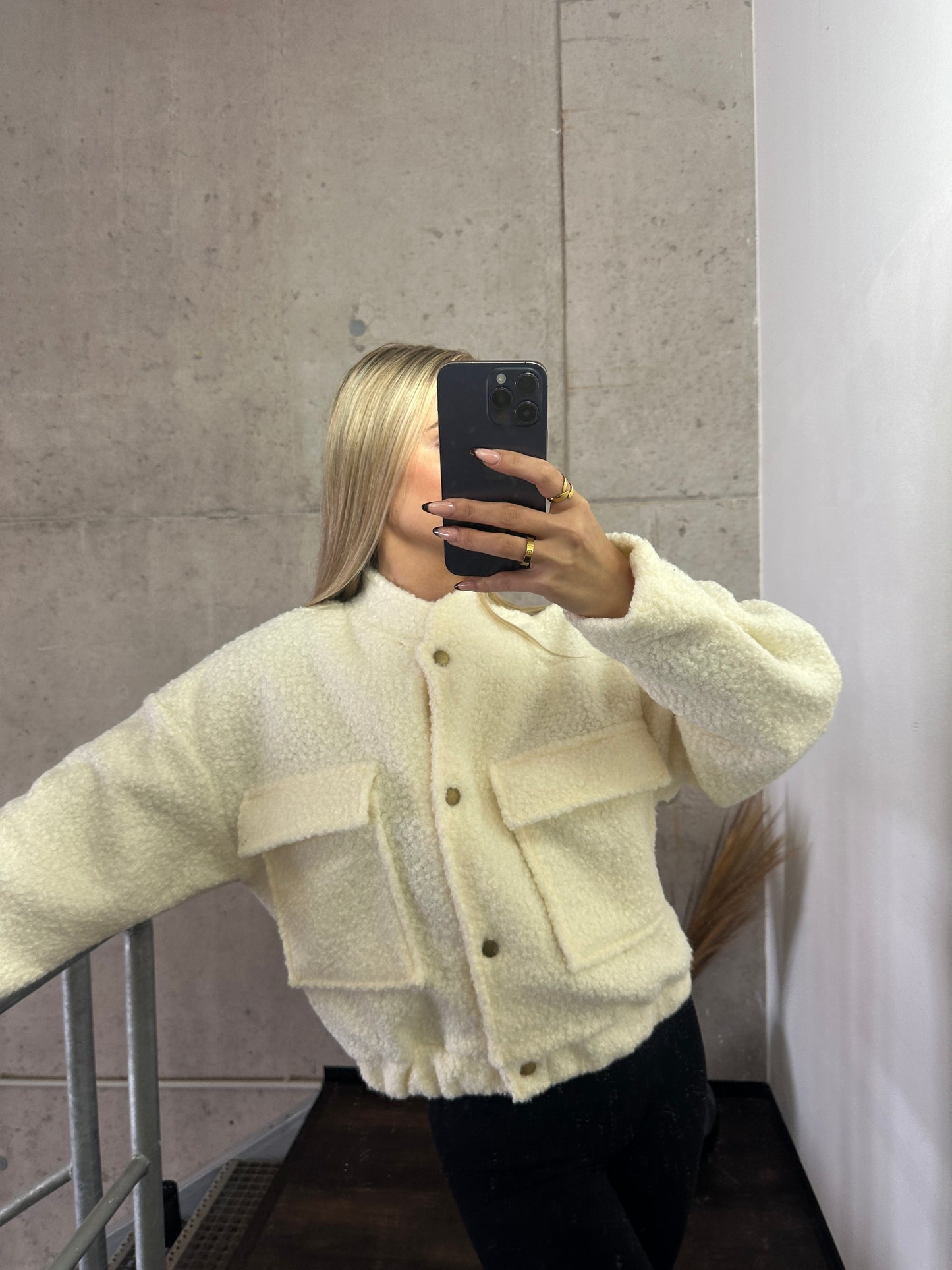 Teddy Jacke Creme