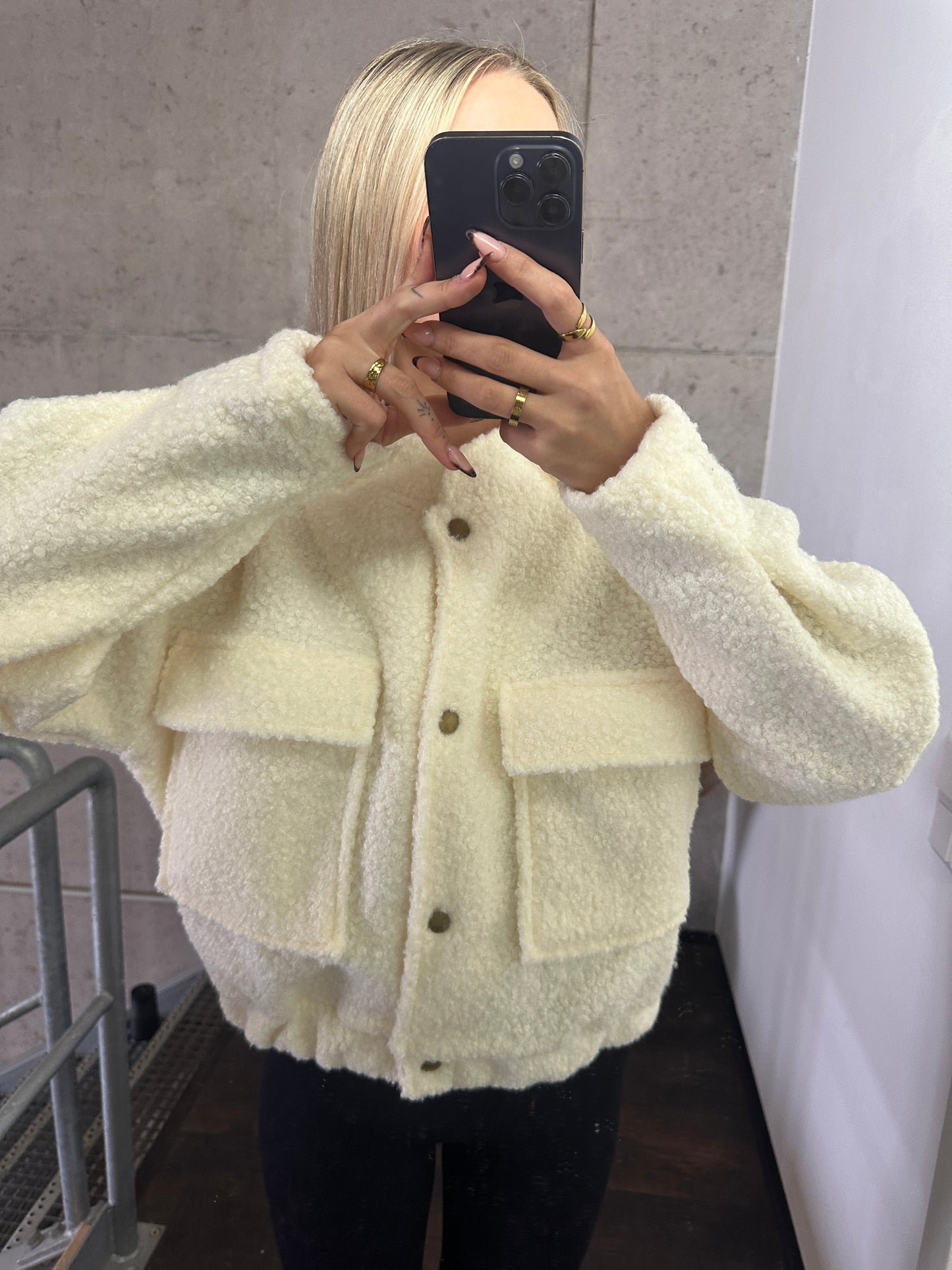 Teddy Jacke Creme