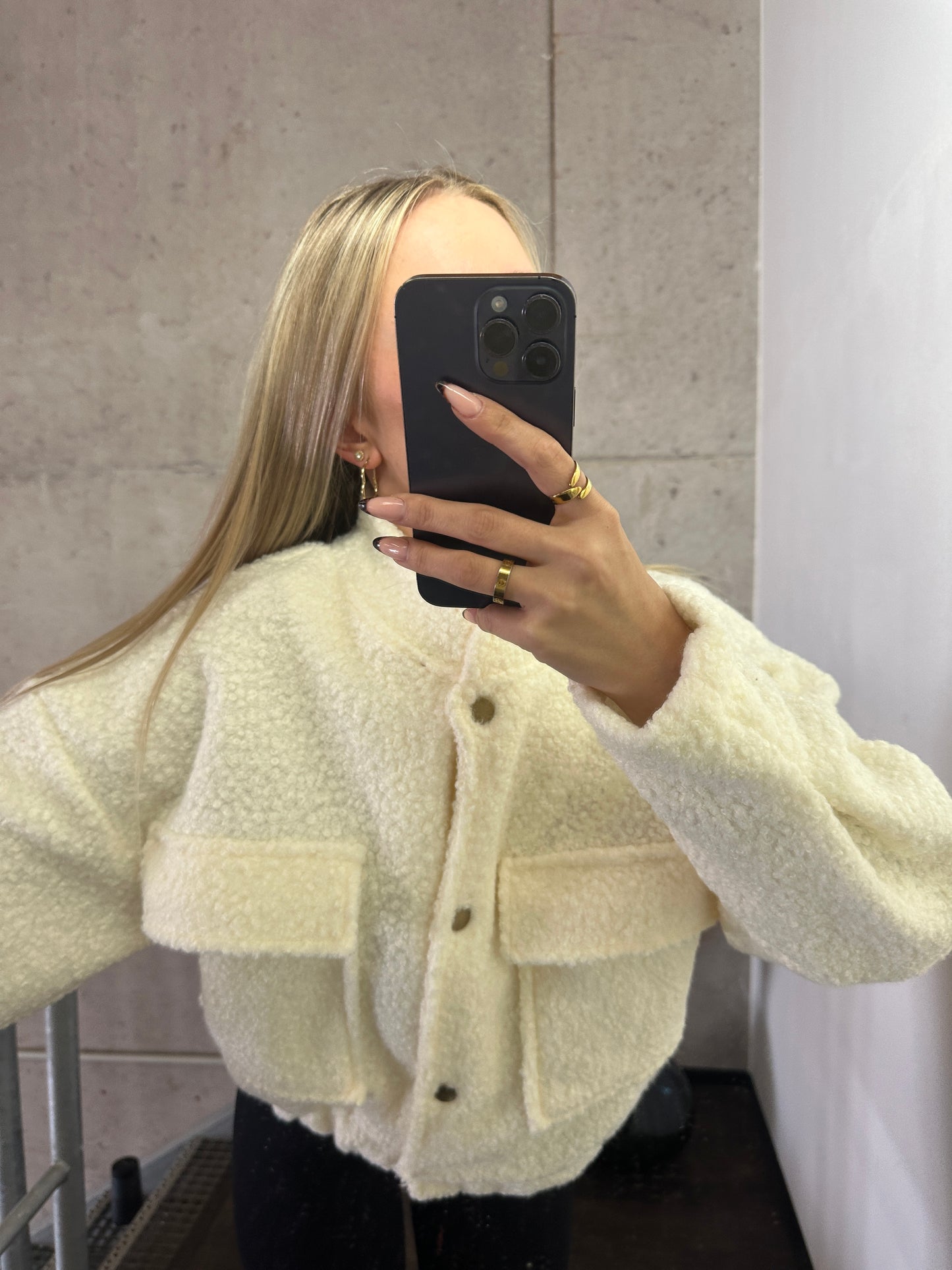Teddy Jacke Creme