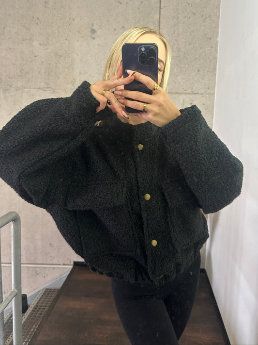 Teddy Jacke Schwarz