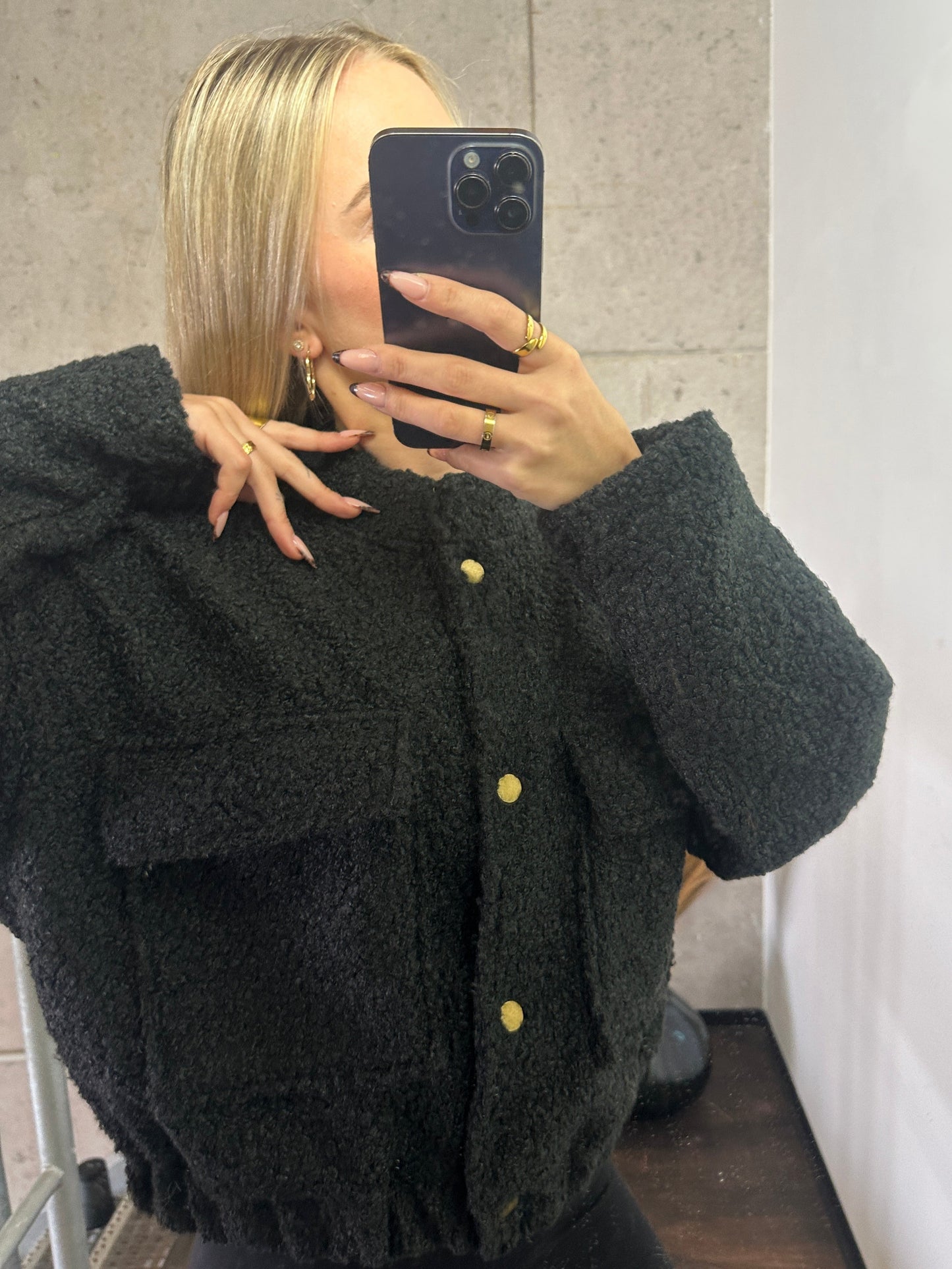 Teddy Jacke Schwarz