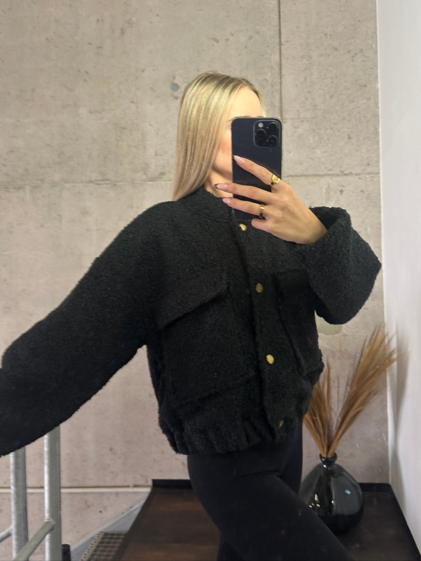 Teddy Jacke Schwarz