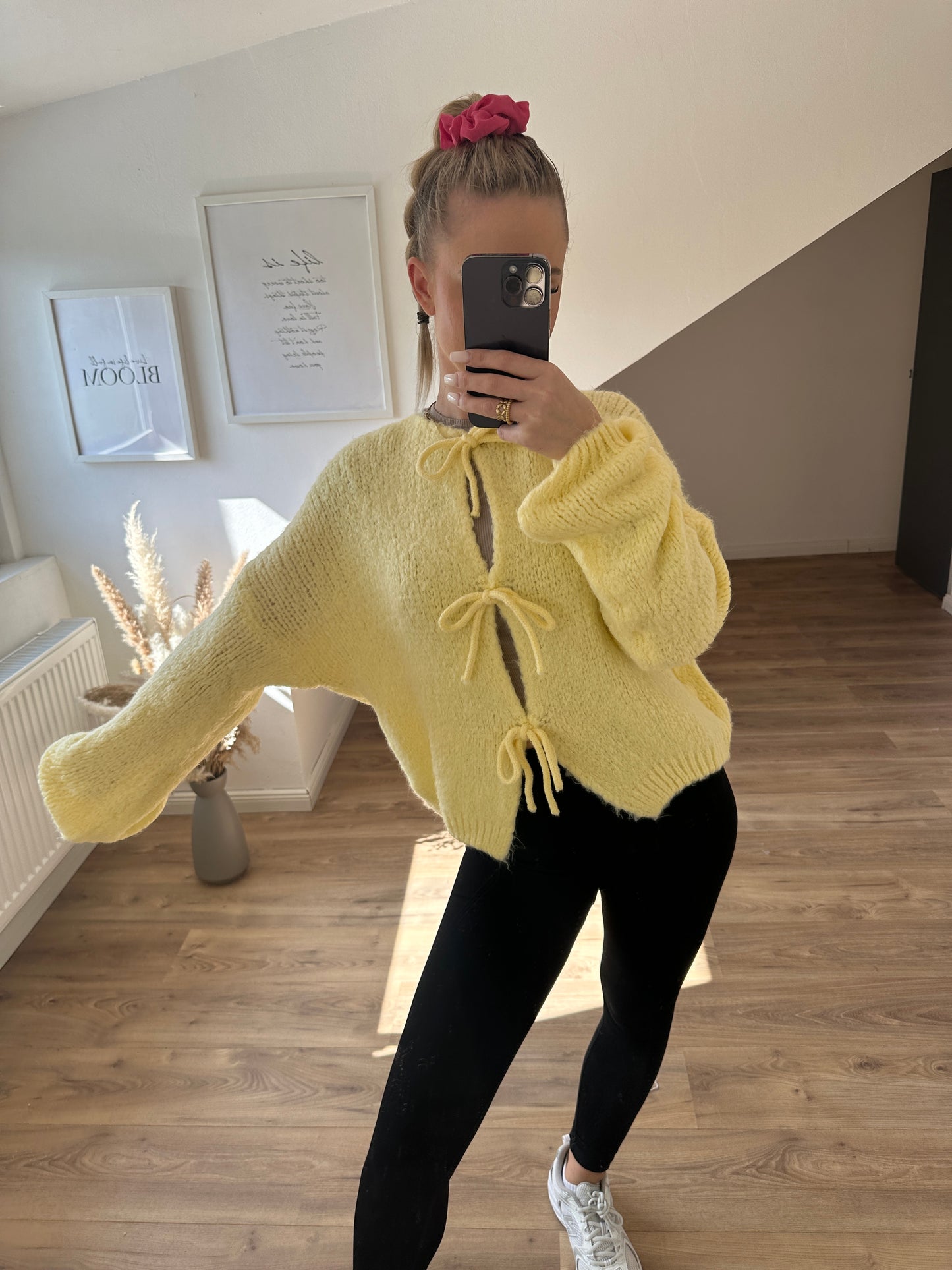 Knoten Cardigan "Leni" Streifi Türkis Beige