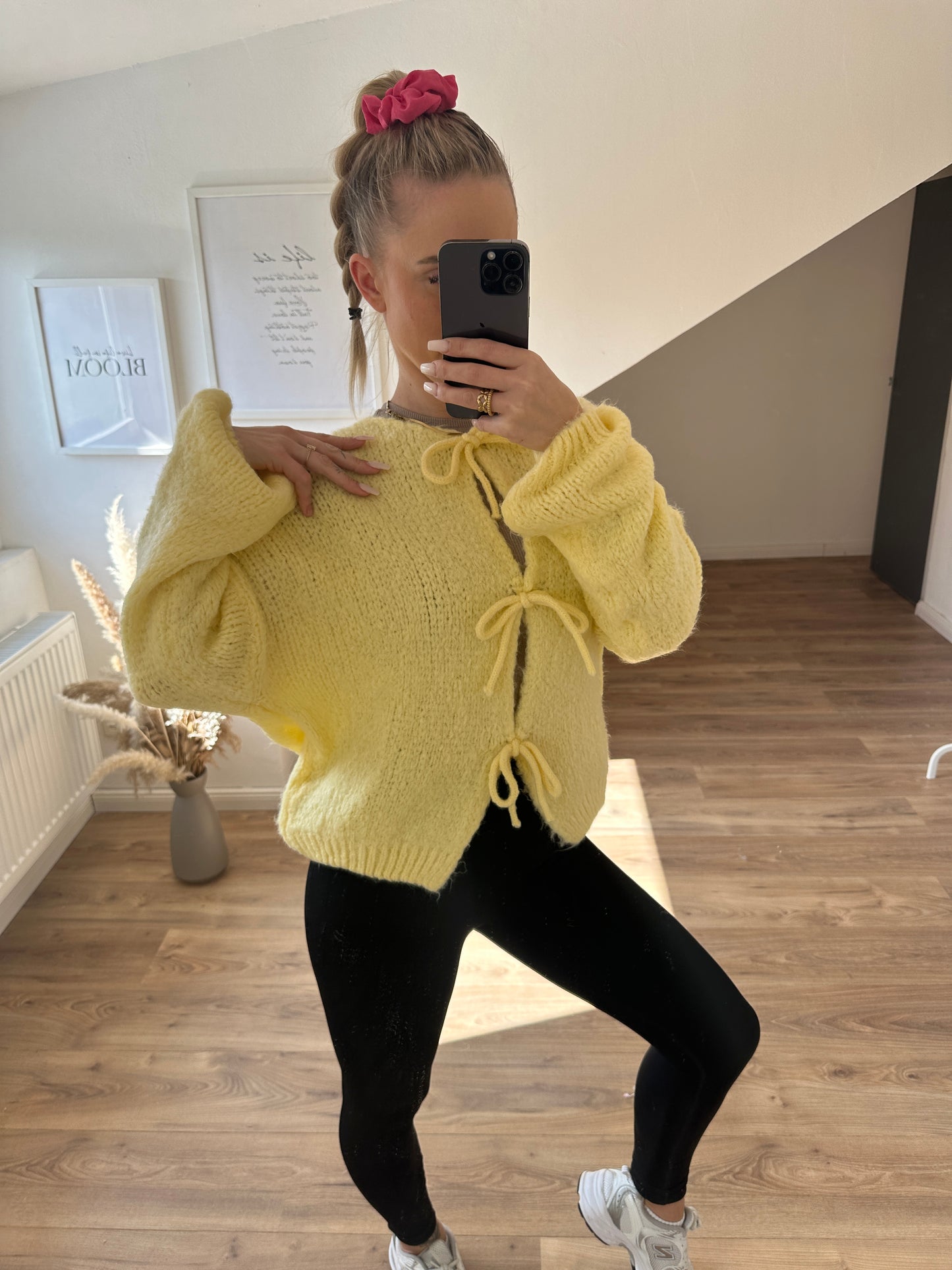 Knoten Cardigan "Leni" Streifi Türkis Beige