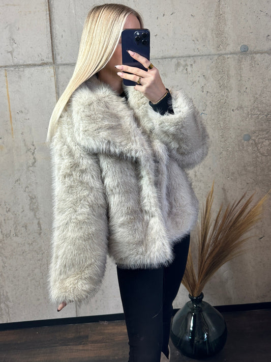 Felljacke Beige