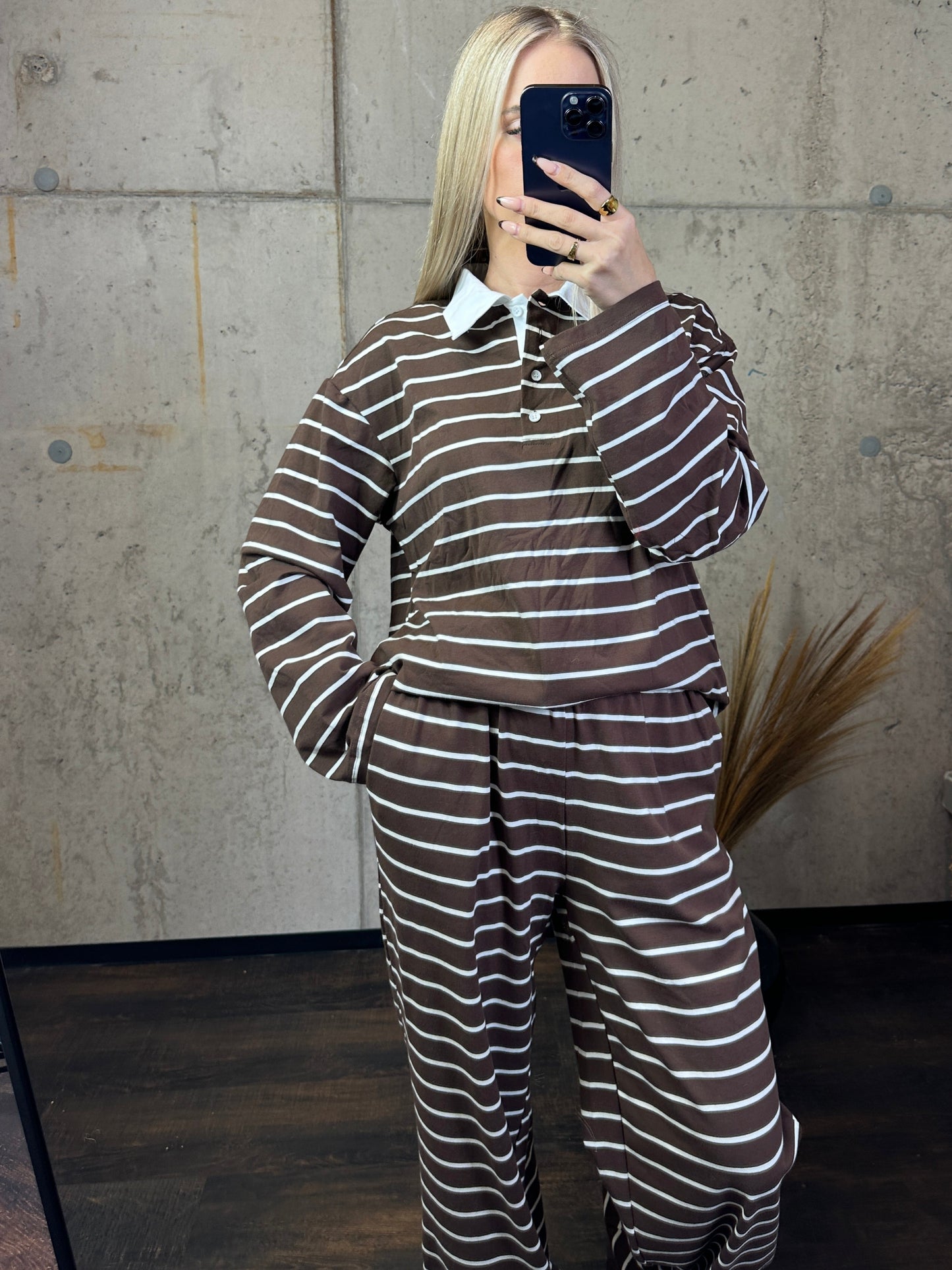 Gestreifte Hose „Julie“ Braun