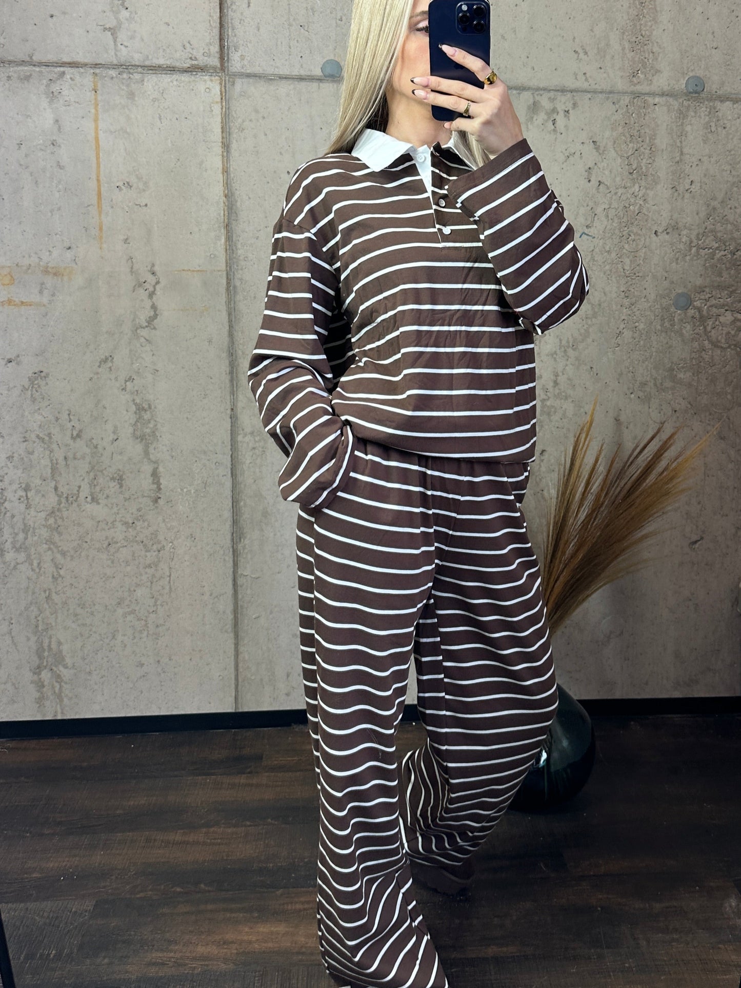 Gestreifte Hose „Julie“ Braun