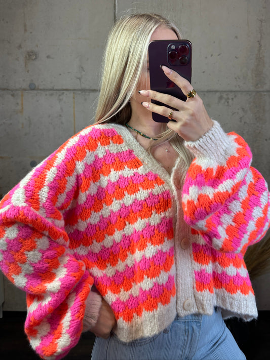 Cardigan Henna Pink Orange