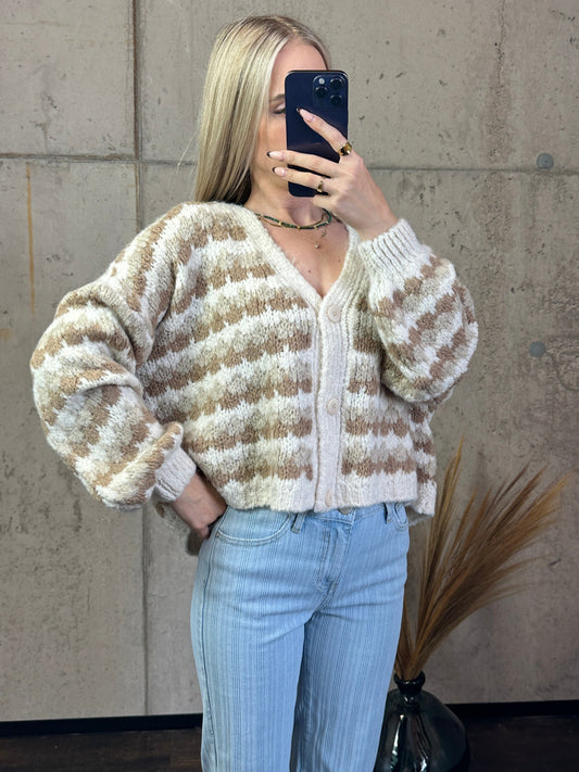 Cardigan Henna Braun Beige