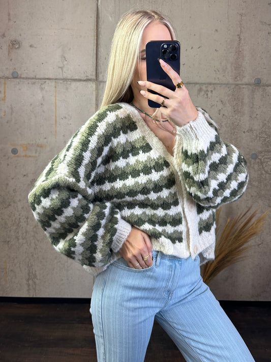 Cardigan Henna Khaki Grün