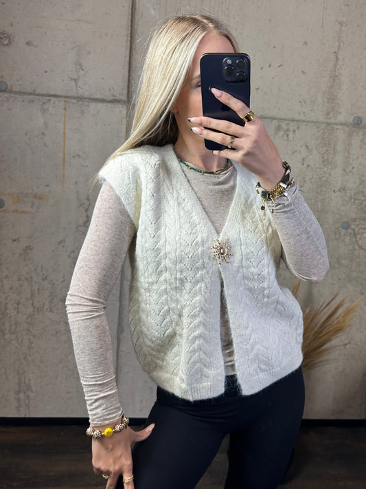 Strickweste „Golden Sun“ Creme