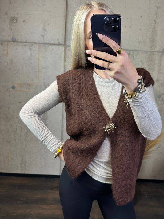 Strickweste „Golden Sun“ Braun