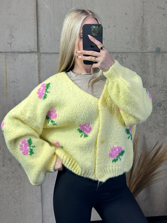 Cardigan Blumi Gelb Rosa