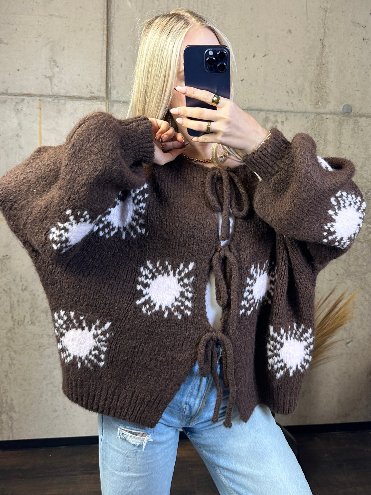 Cardigan „Sunny“ Braun/Rosa