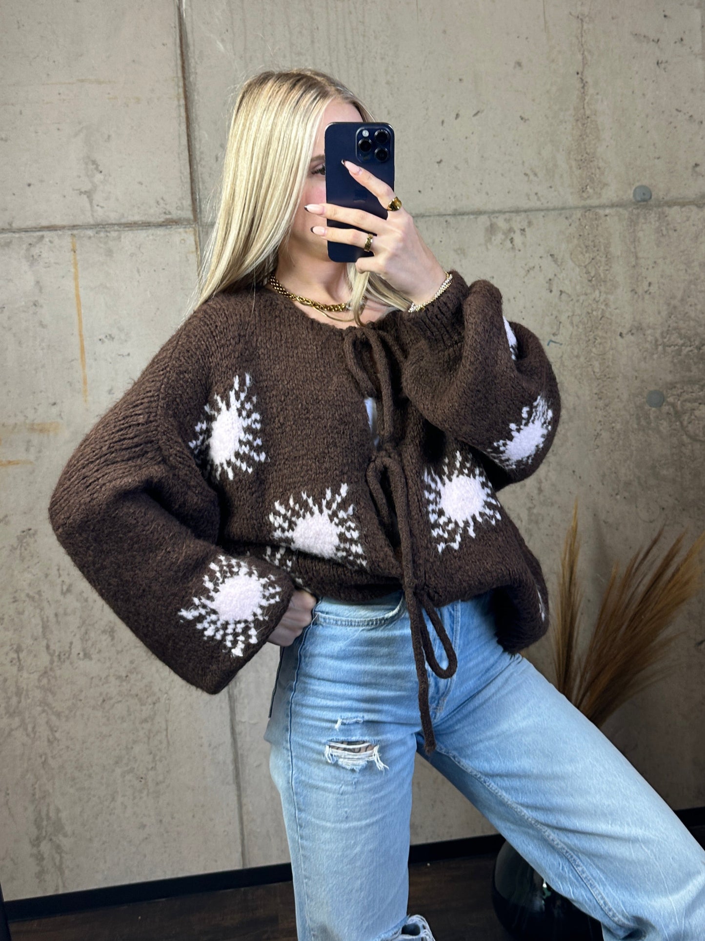 Cardigan „Sunny“ Braun/Rosa