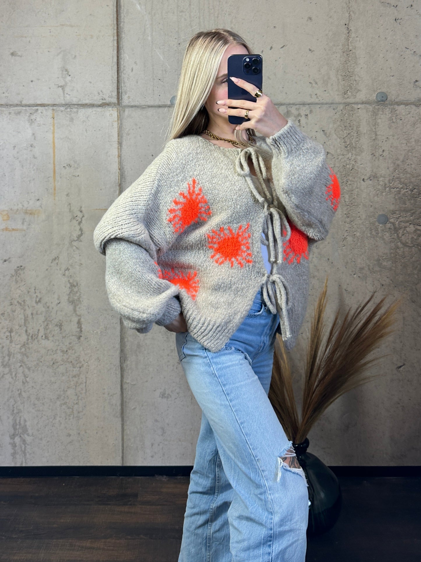 Cardigan „Sunny“ Beige/Orange