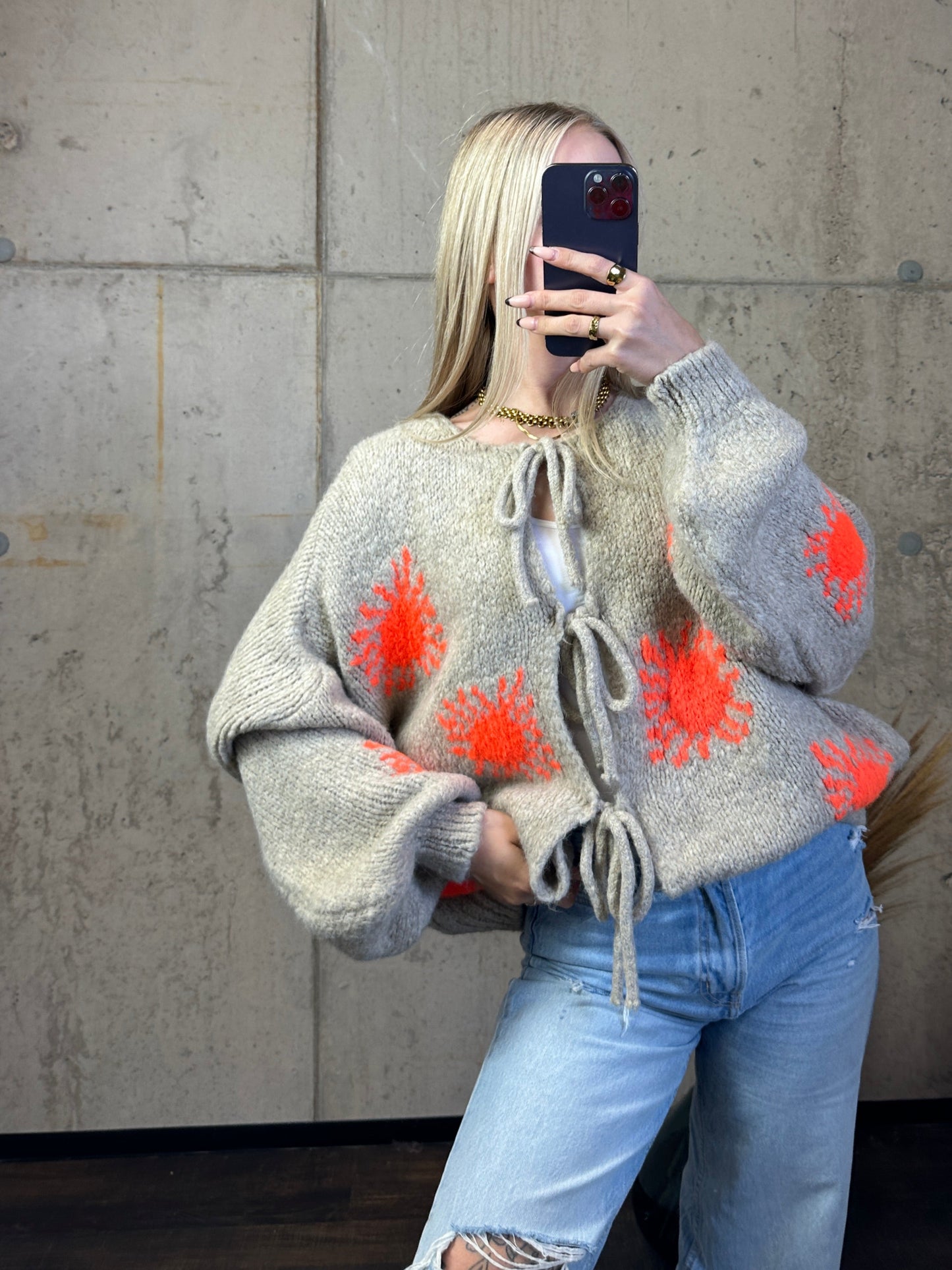 Cardigan „Sunny“ Beige/Orange