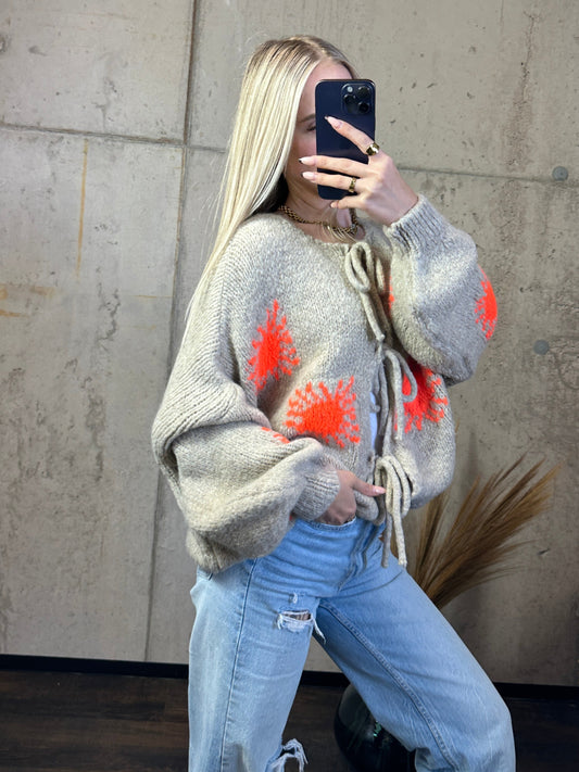 Cardigan „Sunny“ Beige/Orange