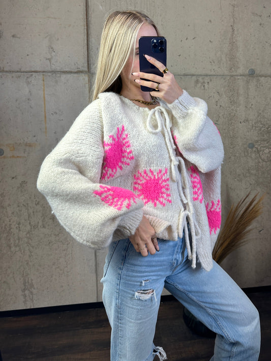 Cardigan „Sunny“ Creme/Pink