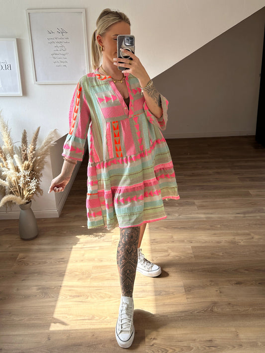 Bohoo Kleid Mint Pink