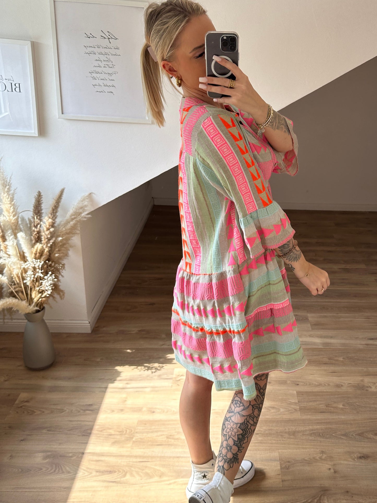 Bohoo Kleid Pink Orange