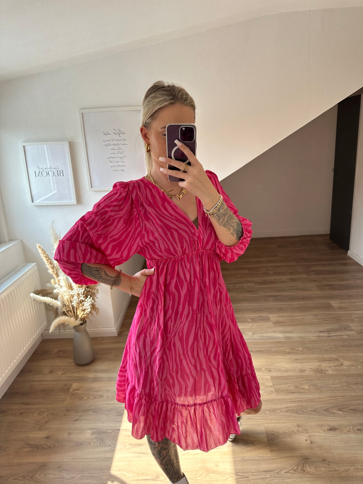 Zebra Kleid "Pia"Pink