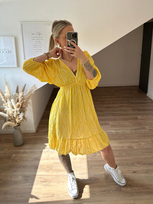 Zebra Kleid "Pia"Gelb