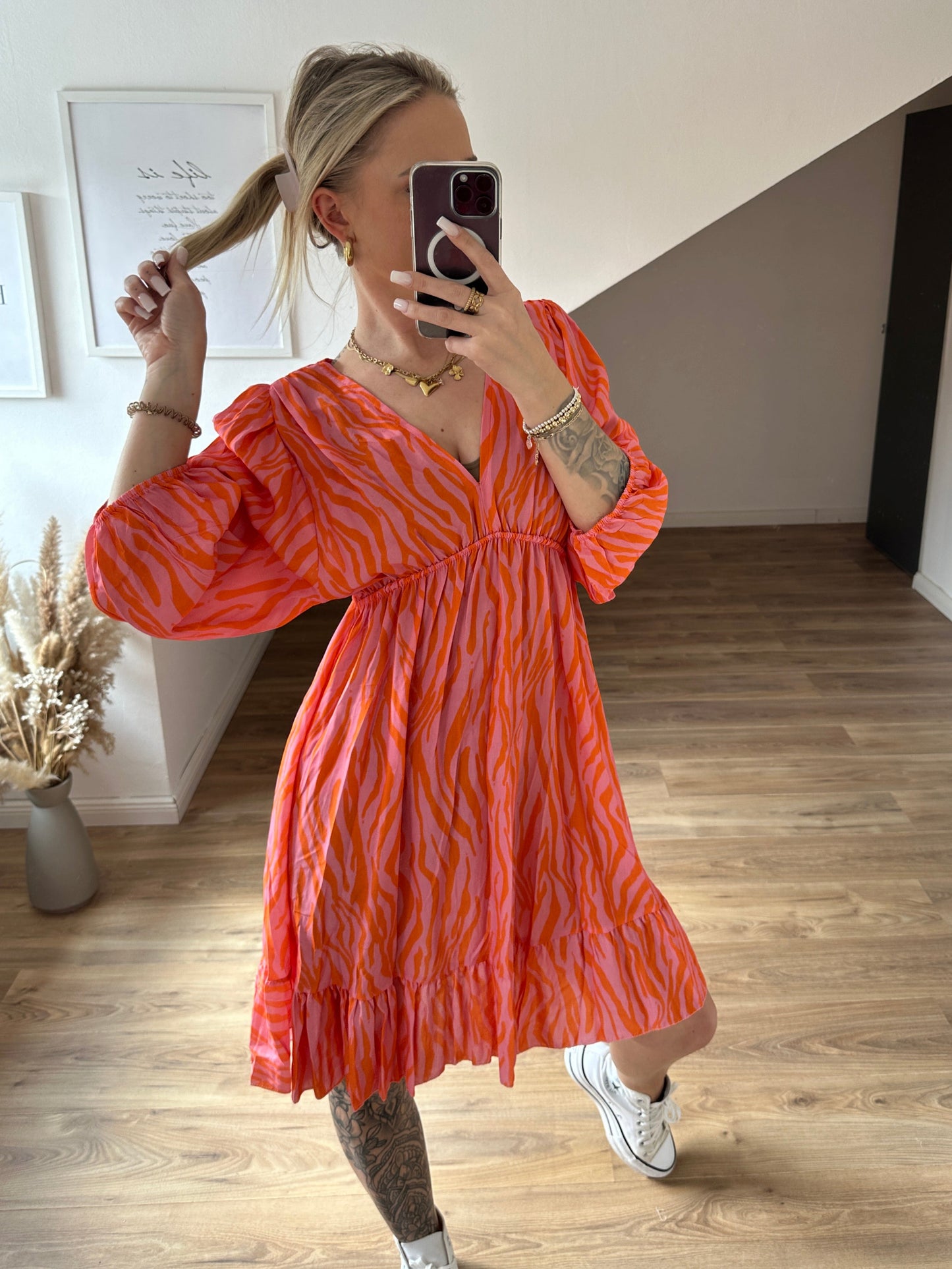Zebra Kleid "Pia"Pink