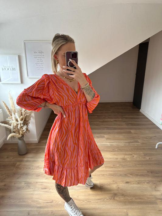 Zebra Kleid "Pia"Orange
