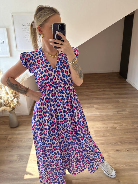 Leo Mussein Kleid "Sonya" Blau Pink