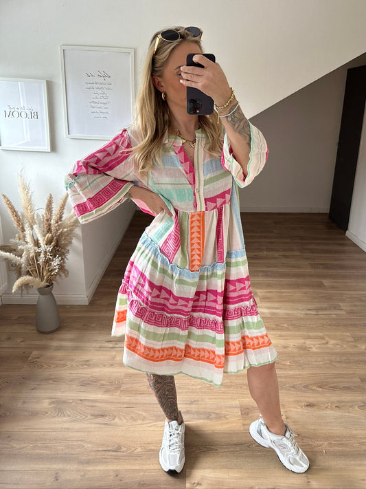 Bohoo Kleid Pink Orange