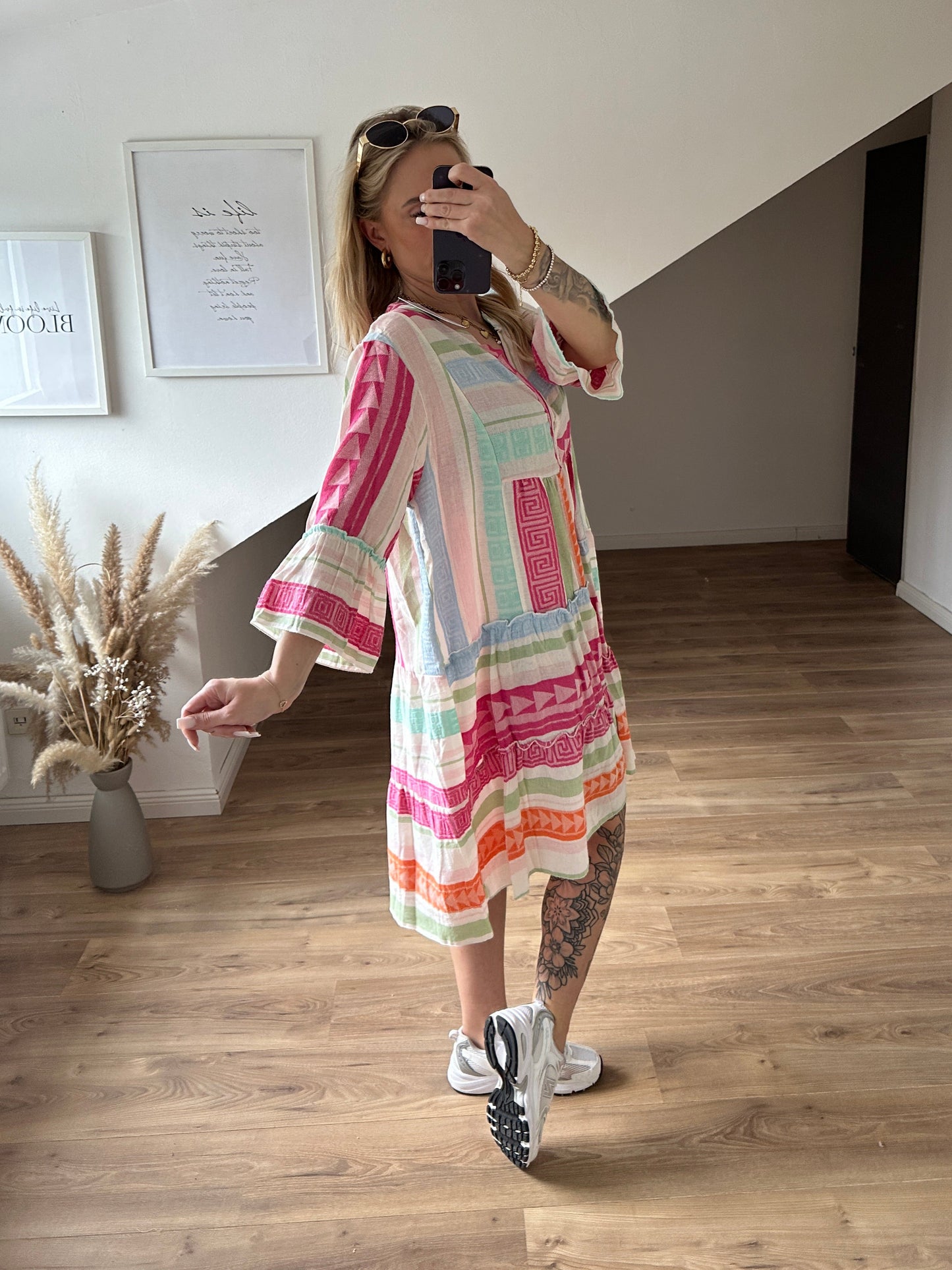 Bohoo Kleid Pink Orange