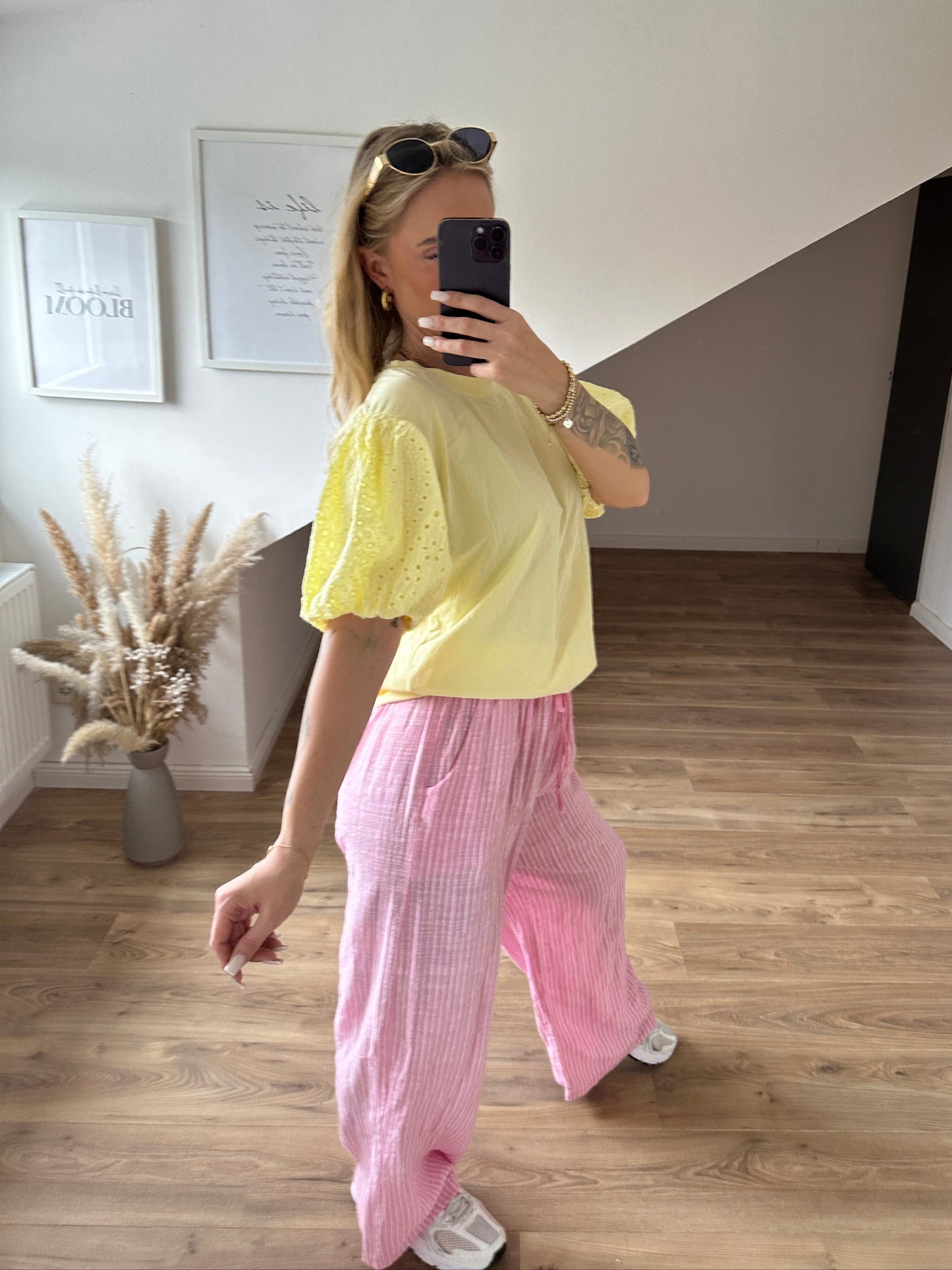 Hose mit Streifen "Sammy"Rosa