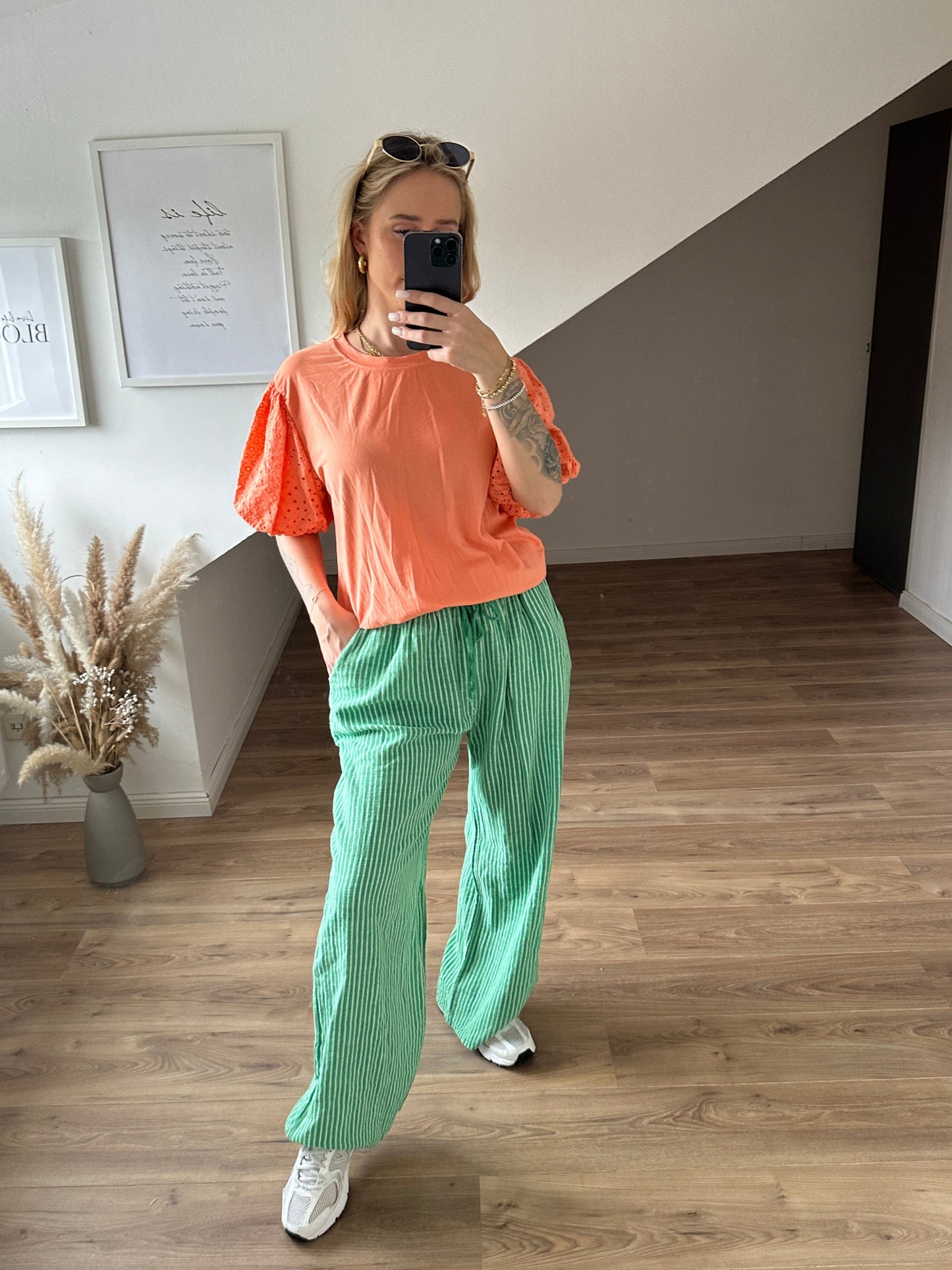 Hose mit Streifen "Sammy"Rosa