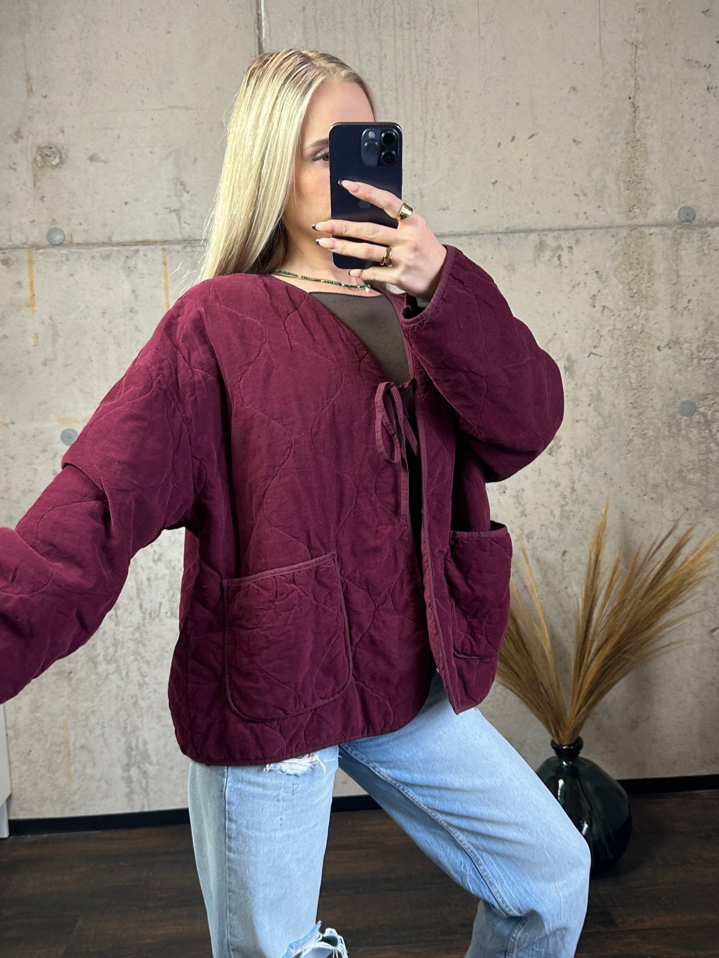 Cord Jacke Bordeauxrot