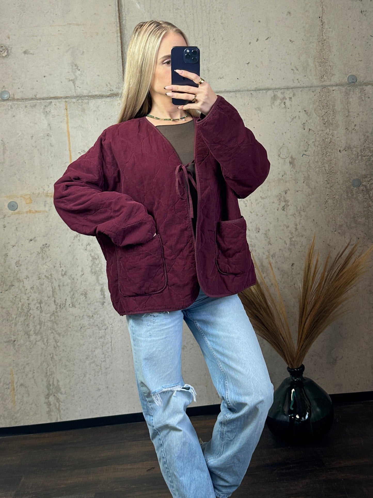 Cord Jacke Bordeauxrot