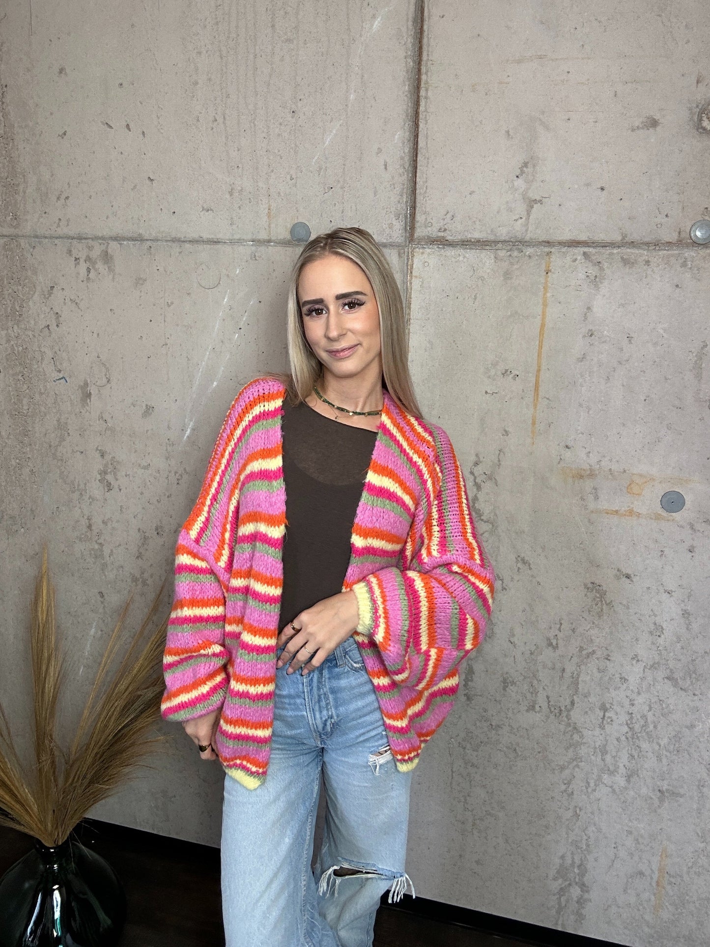 Cardigan "Fiesta Stripes" Pink Orange