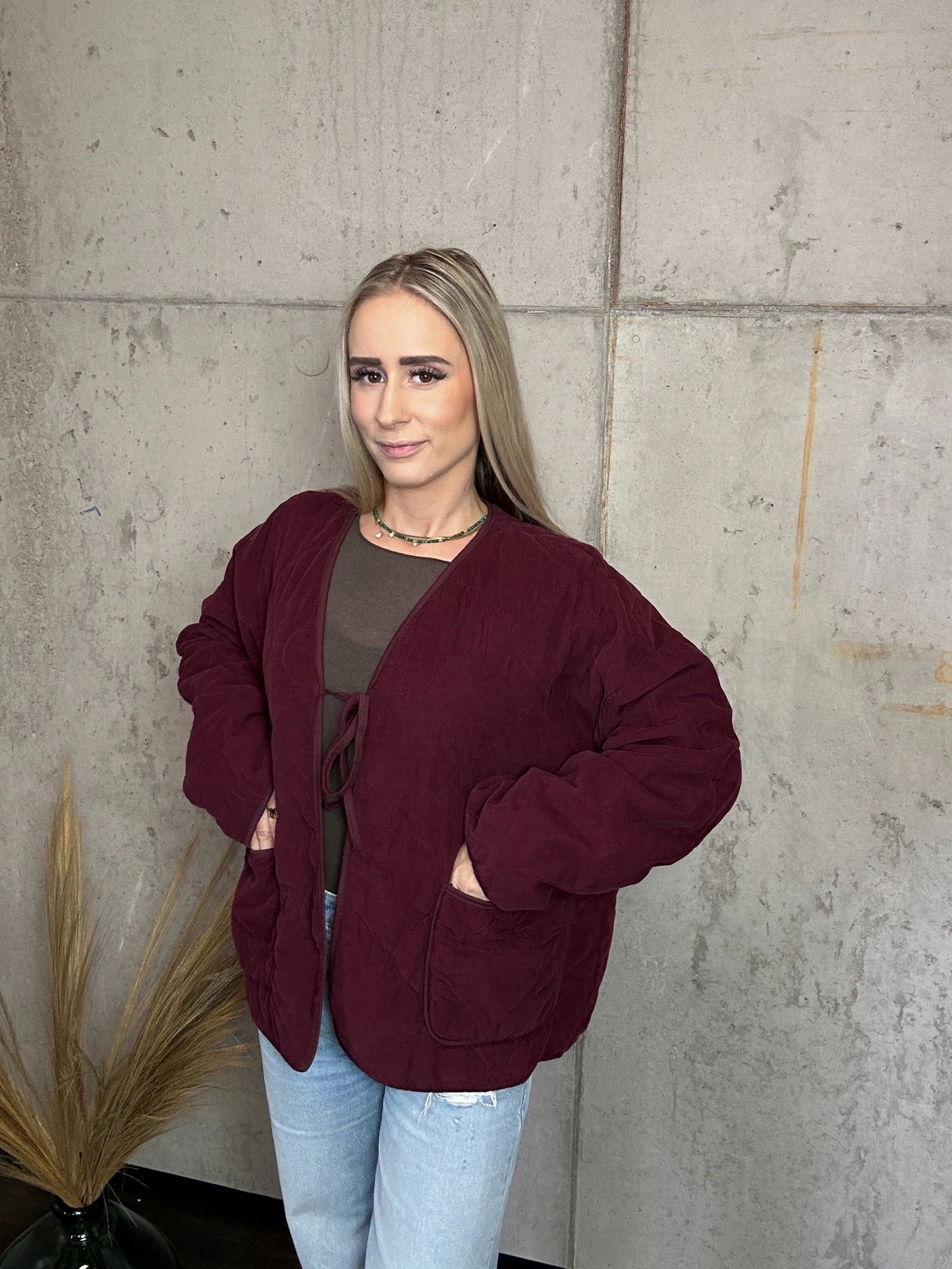Cord Jacke Bordeauxrot