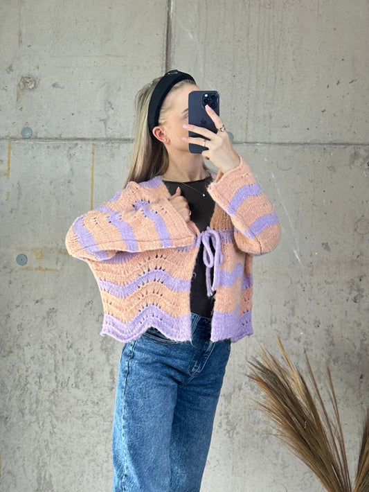 Cardigan Dreamwave Flieder Aprikot