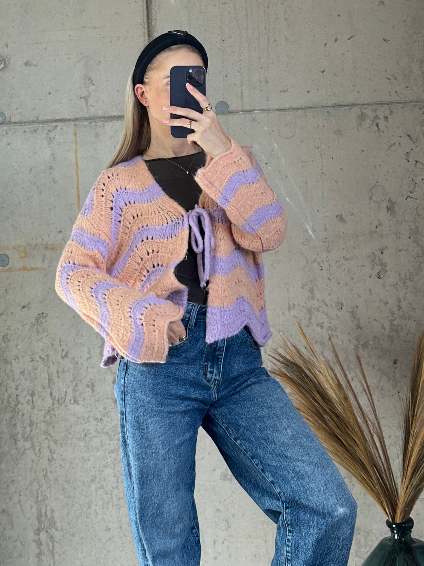 Cardigan Dreamwave Flieder Aprikot