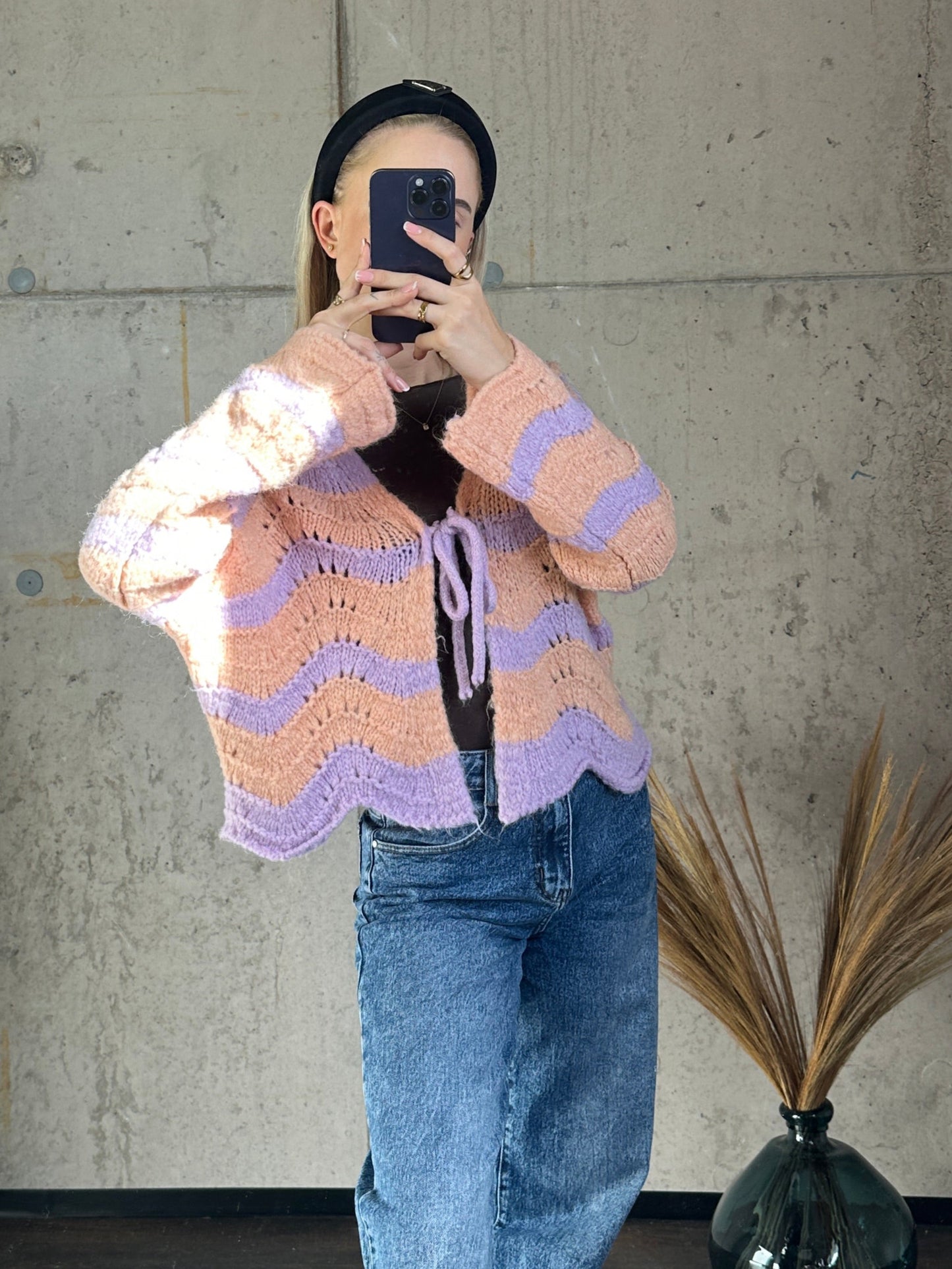 Cardigan Dreamwave Flieder Aprikot