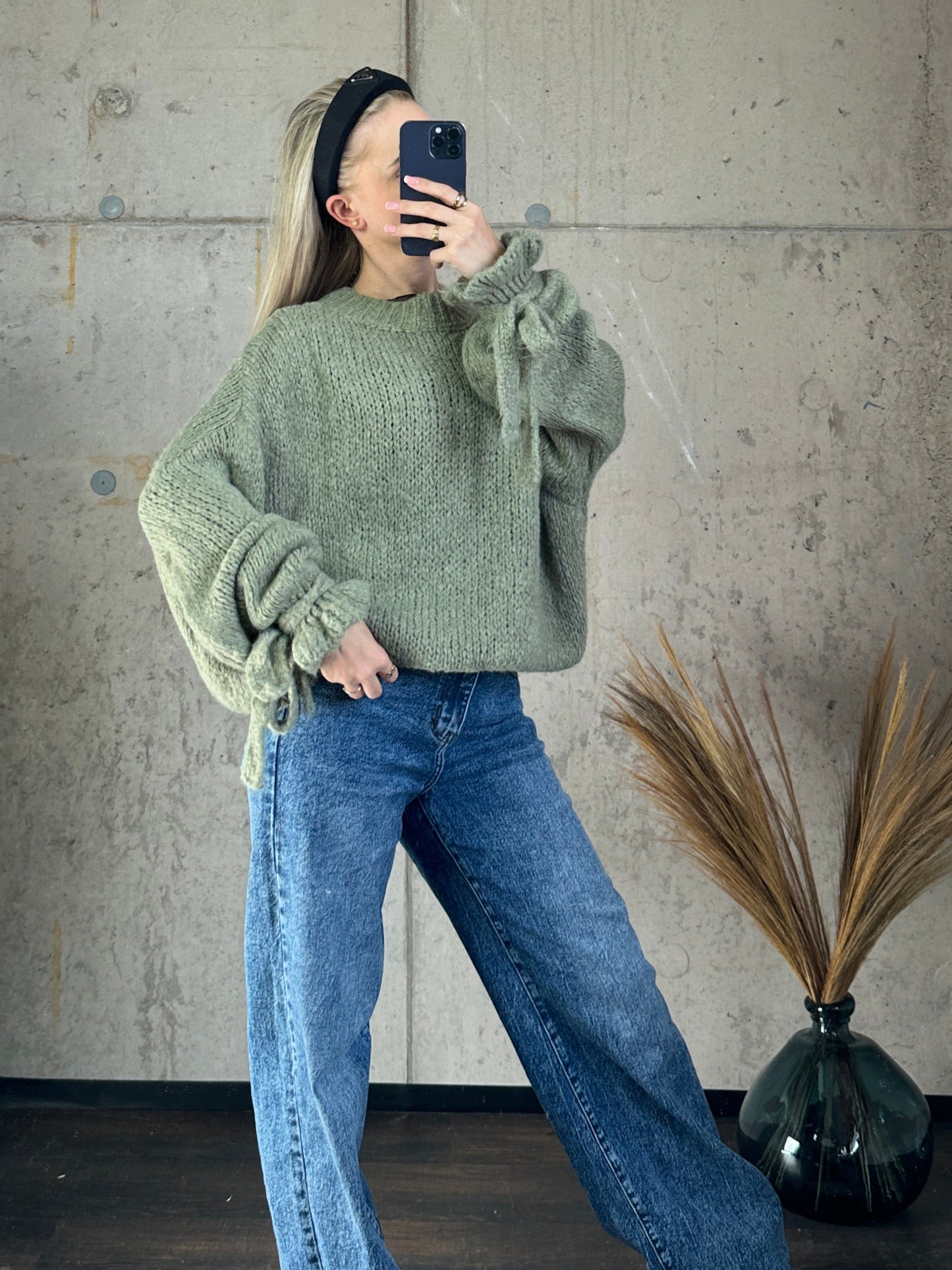 Rüschenpullover "Molly" Khaki