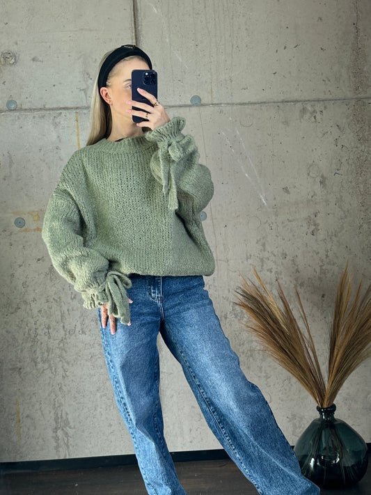 Rüschenpullover "Molly" Khaki