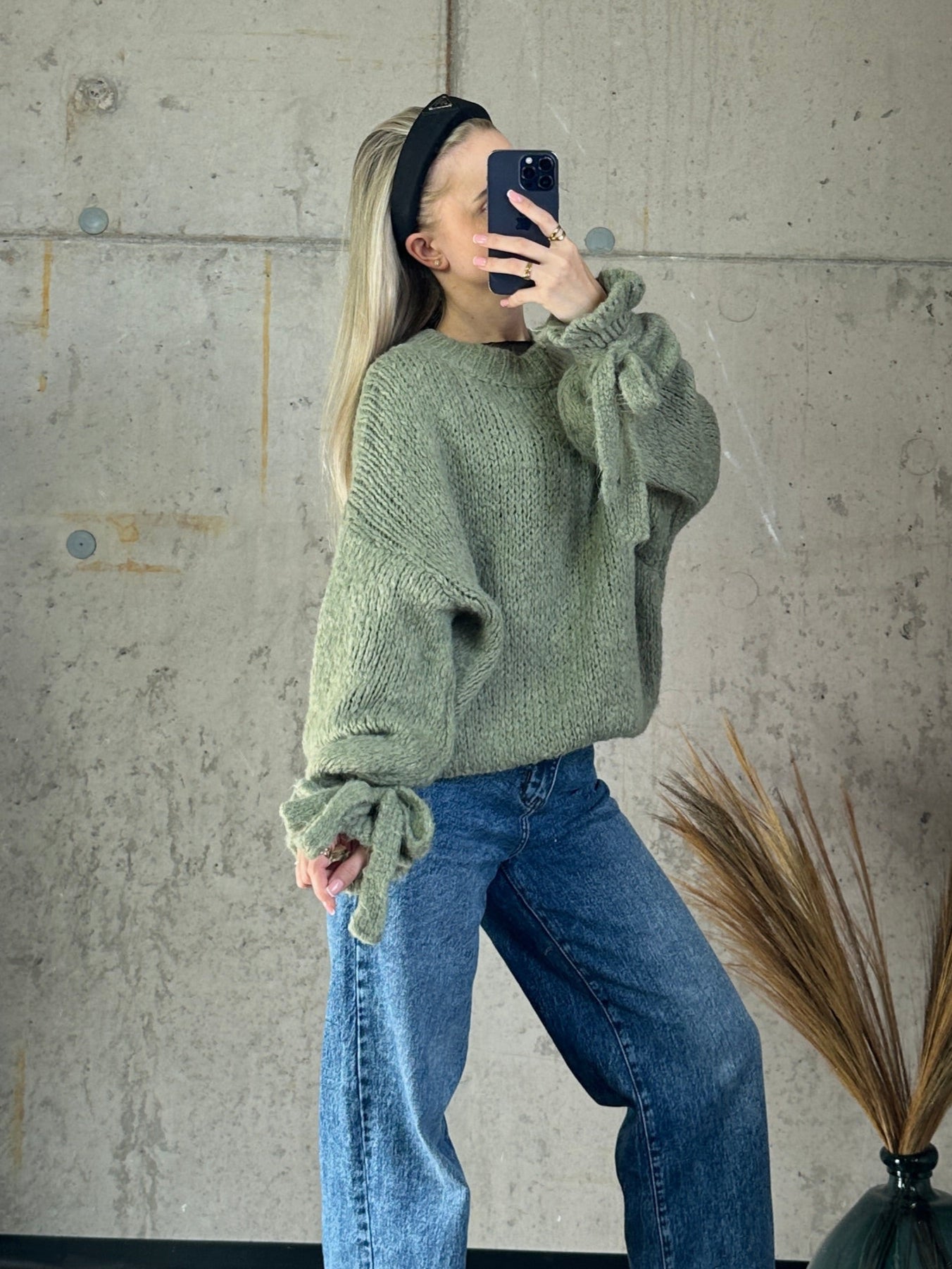 Rüschenpullover "Molly" Khaki